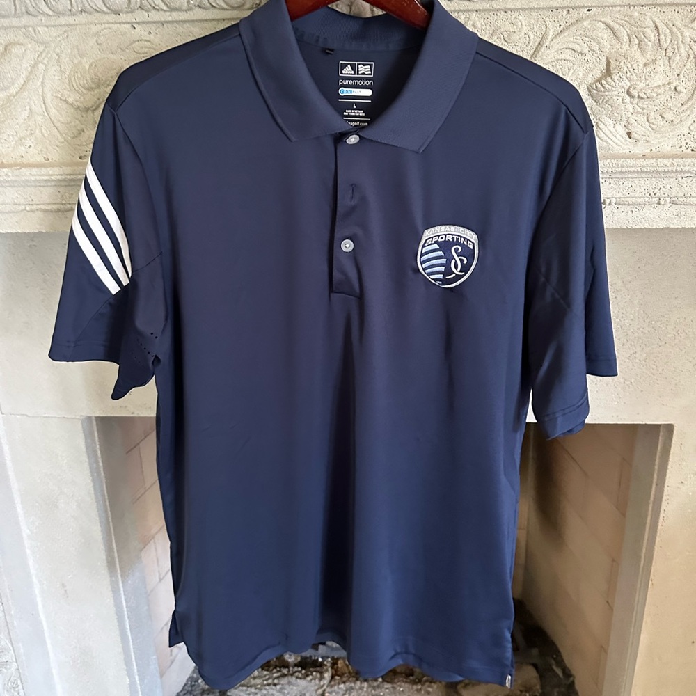 KC Sporting adidas polo blue